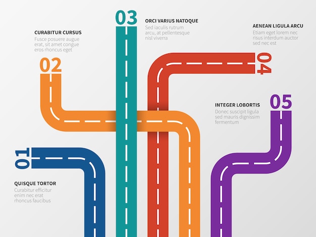 Straße infografik. optionsdiagramm, prozessdiagramm mit stadtstraßenbahnen.