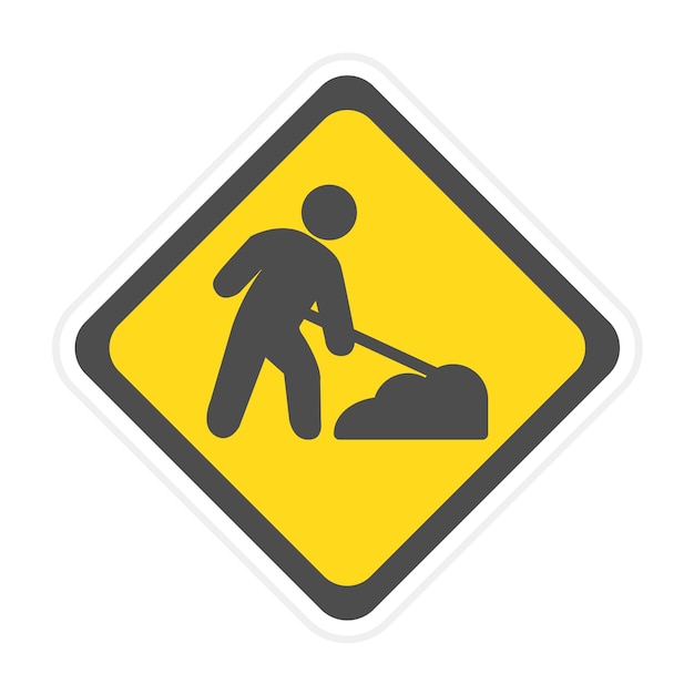 Straßenbauvektor-Symbol kann für Karten- und Navigationssymbolen verwendet werden