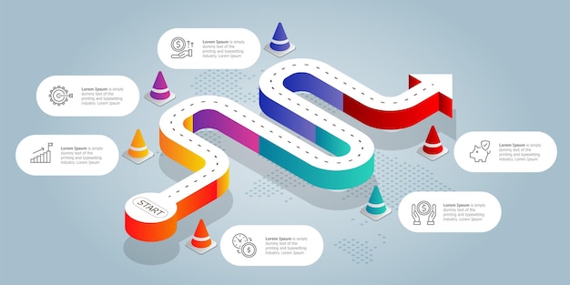 Straßenisometrische infografik-präsentation