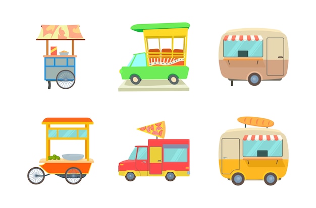 Straßenmarkt-Icon-Set