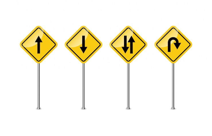 Vektor straßenschild. warnung. kurven und kurven. illustration