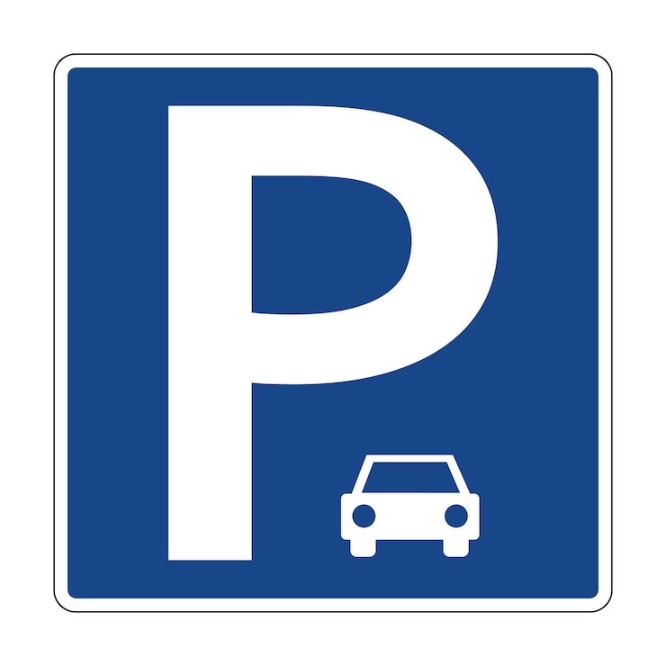 Vektor straßenschilder parkplatz für autos parkplatz für fahrzeuge parkplatz parkplatz