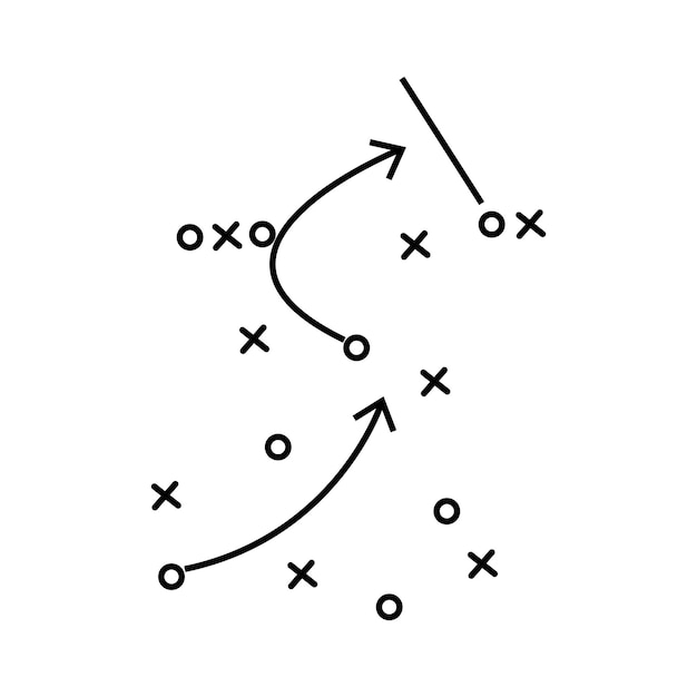 Strategie-Fußball-Symbol Einfache Linienumriss-Vektorelemente von Fußball für UI und UX-Website oder