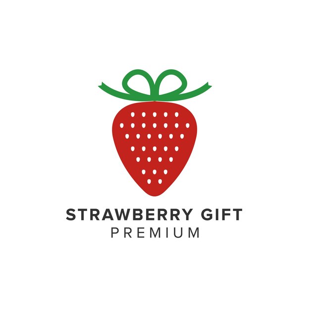 Vektor strawberry-geschenk-logo vektor-ikonen-illustration