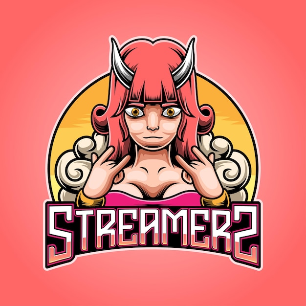 Streamer esport maskottchen logo design