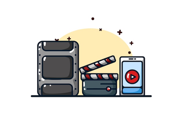 Vektor streaming-symbol und video-illustration