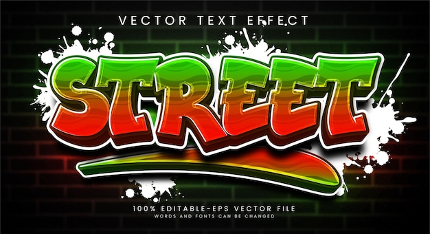 Street editierbarer Textstileffekt mit Verlaufsfarben, die zum Street Art-Thema passen