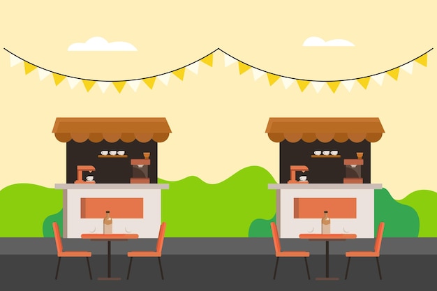 Street Food Festival Marktkonzept Farbige flache Vektorillustration isoliert