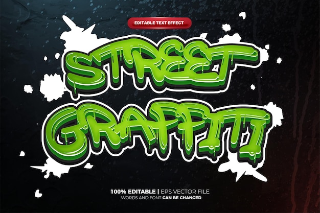 Street Graffiti-Wandvorlage 3d editierbarer Texteffekt