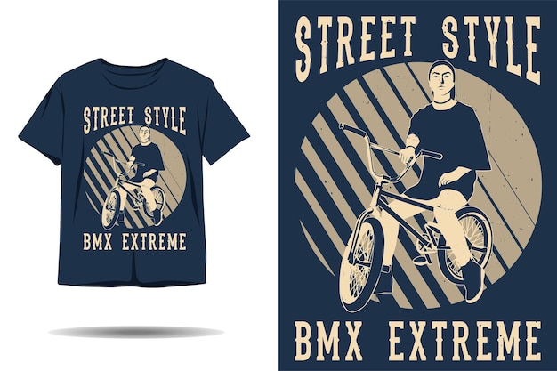 Vektor street style bike extreme silhouette t-shirt design