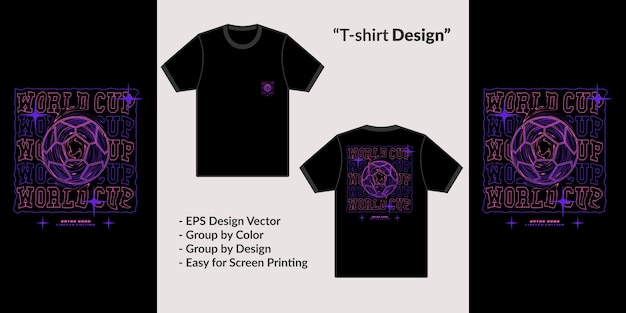Streetwear-Designstil der Katar-Weltmeisterschaft für T-Shirt-Vektorkleidung Premium-Waren