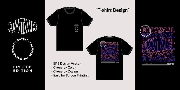 Streetwear-Designstil der Katar-Weltmeisterschaft für T-Shirt-Vektorkleidung Premium-Waren