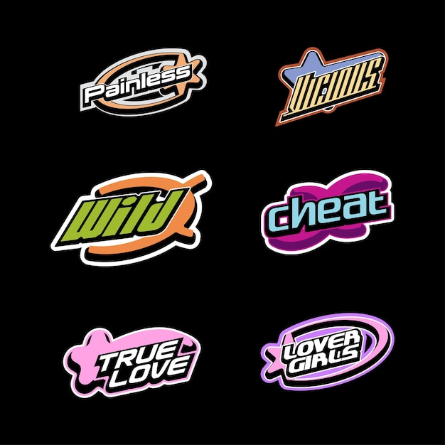 Streetwear grafisches Design y2k futuristischer Stil Logo Vorlagen y2k Logo Vorlagen Design