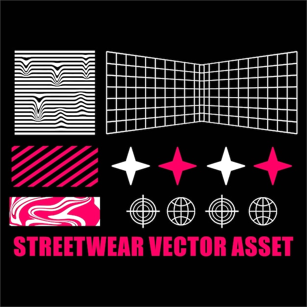 Vektor streetwear-vektor-asset für t-shirt-design