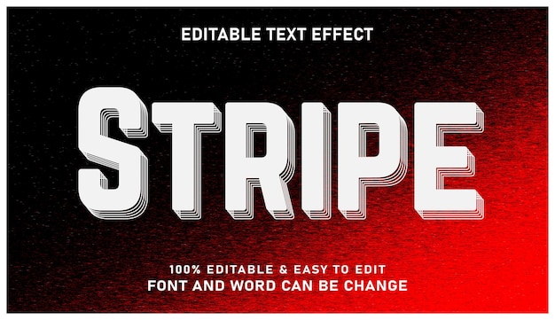 Streifentext-Effekt mit modernem 3D-Stil, der bearbeitbar ist