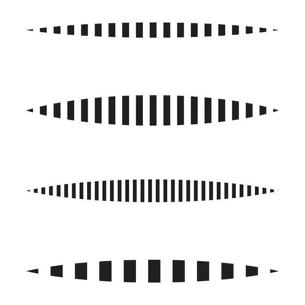 Streifige Wellenform Wechselnde schwarze Streifen Horizontale Wellenform Abstraktes Minimalelement