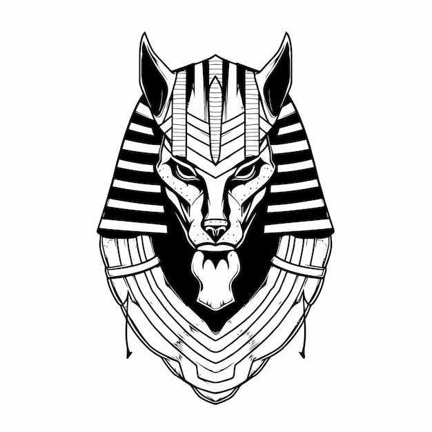 Vektor strichzeichnungen von könig anubis