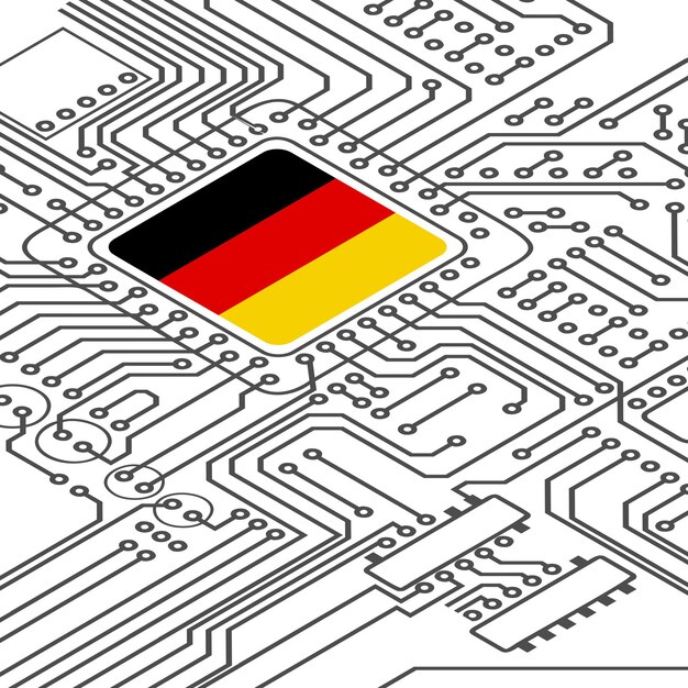 Vektor stromkreisperspektive deutschland mikrochip