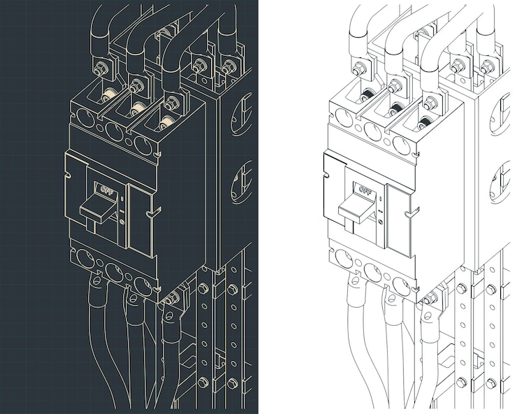 Vektor stromschalter aus der nähe