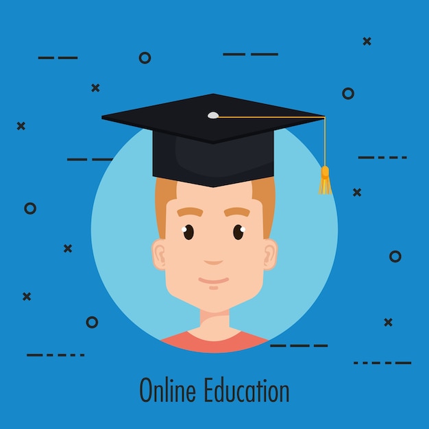 Student, der elektronische Ausbildung graduiert