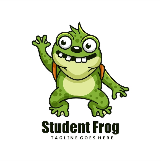 Student frosch charakter maskottchen design