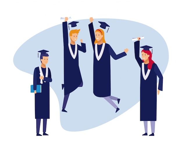 Studenten-Abschluss-Karikaturen
