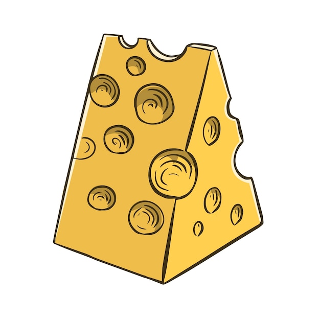 Stück Käse mit Löchern
