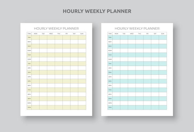 Stündlicher wöchentlicher produktivitätsplaner