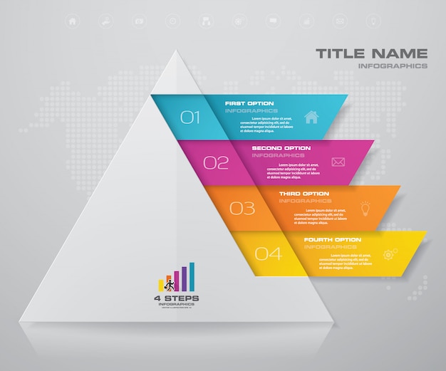 Stufenpyramide mit freiem platz für text auf jeder ebene.