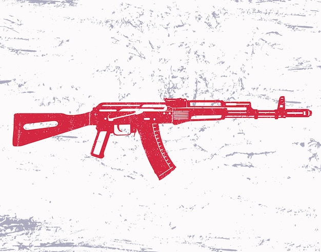 Sturmgewehr auf Grunge-Hintergrund-Vektor-Illustration