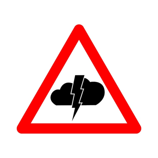 Sturmwarnschild Rotes Dreieck Gewittergefahr Hurrikan Gewittersturm Sturm sqsqually Wind