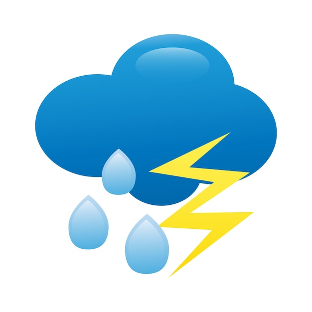 Sturmwolke bolzensymbol flachen stil wettersymbol cliparts starkregen regenzeit