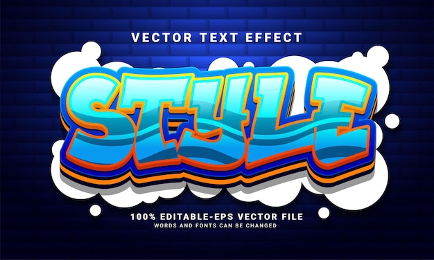 Style 3d-texteffekt, bearbeitbare graffiti und farbenfroher textstil