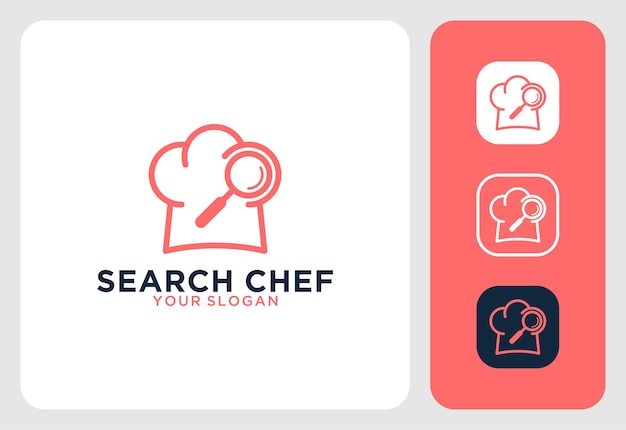 Suche chef line art logo design