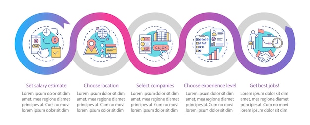 Suche nach teilzeitjobs vektor-infografik-vorlage