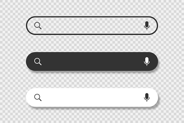 Suchleiste-Symbole Suchleiste für ui Suchen Sie hier Vektorillustration