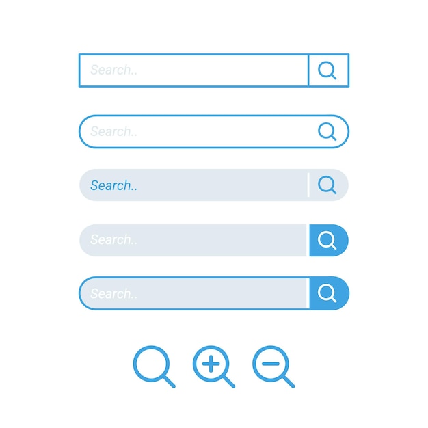 Vektor suchleiste und lupenvorlage