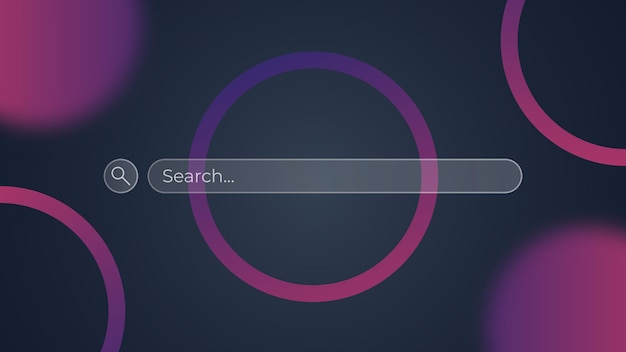 Suchleisten-Designelemente für Website- und ui-Mobile-Apps-Suchbrowser mit Glasmorphismus-Effekt