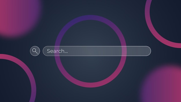 Suchleisten-designelemente für website- und ui-mobile-apps-suchbrowser mit glasmorphismus-effekt