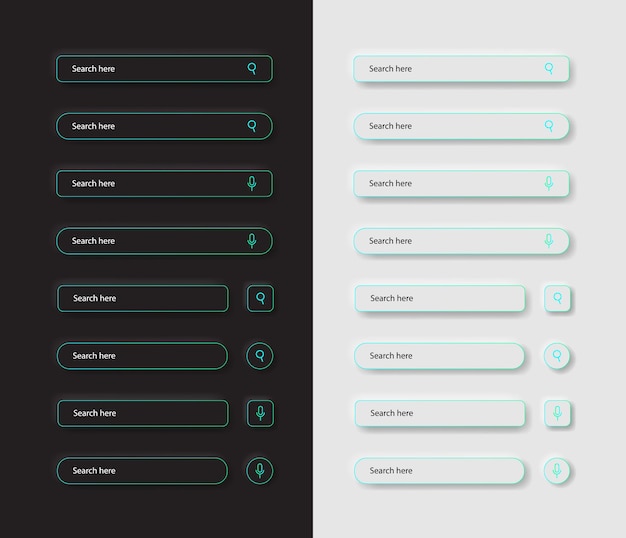Suchleisten im neumorphischen stil