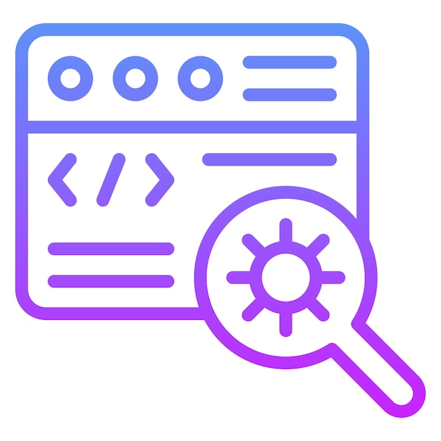 Suchvektor-Bug-Symbol-Illustration des Web-Hosting-Ikonensets