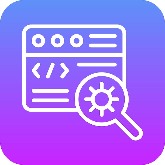Suchvektor-Bug-Symbol-Illustration des Web-Hosting-Ikonensets