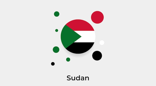 Sudan flagge blase kreis runde form symbol vektor illustration