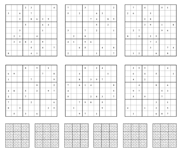 Sudoku-Spielset mit Antworten