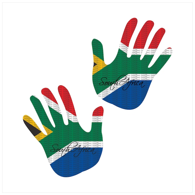 Südafrika-flaggenhand-vektorillustration
