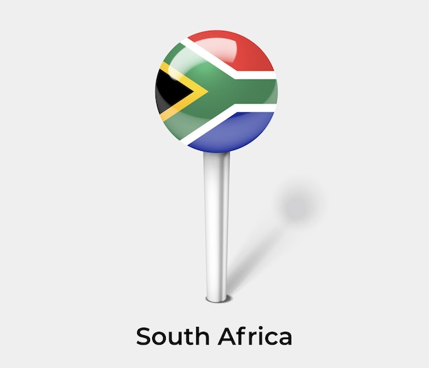 Südafrika-stecknadel für kartenvektorillustration