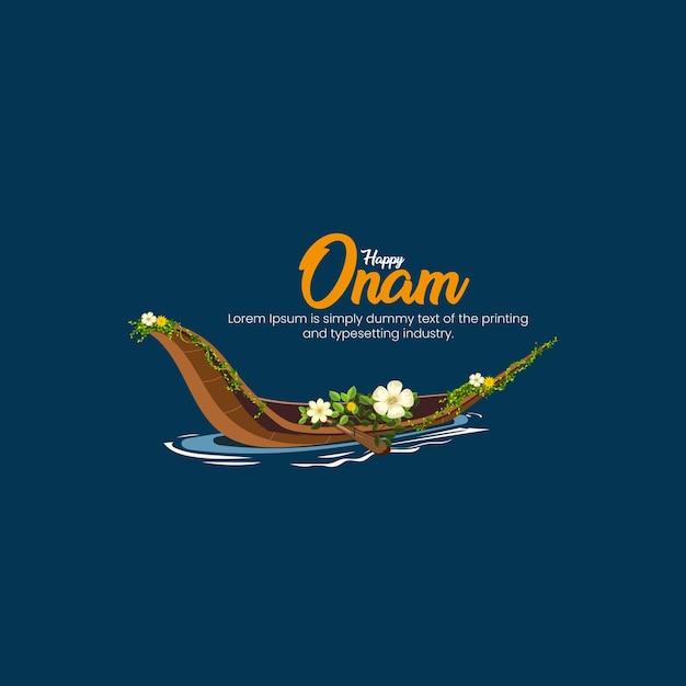 Südindisches kerala-festival fröhlicher onam-grußhintergrund.kreative anzeigen.