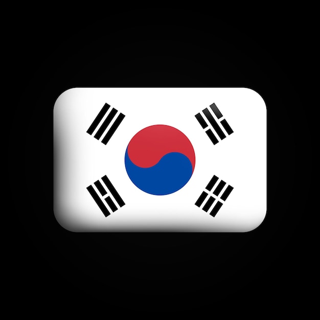 Südkorea-flagge 3d-symbol nationalflagge von südkorea