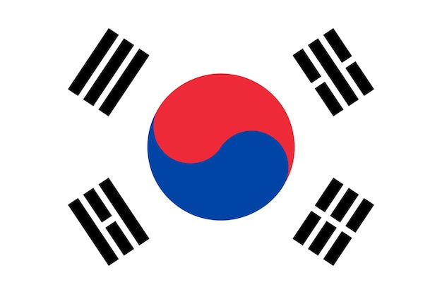 Vektor südkorea-flagge