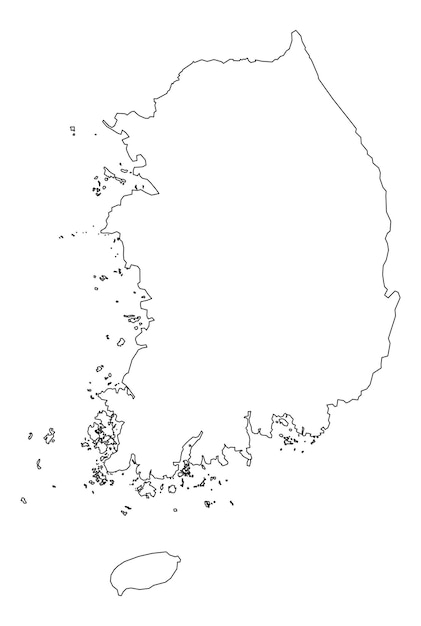 Südkorea Kartenentwurf Umriss Kartenillustration